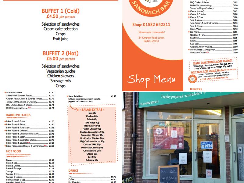 Cheese & Pickle Sandwich Bar Menu