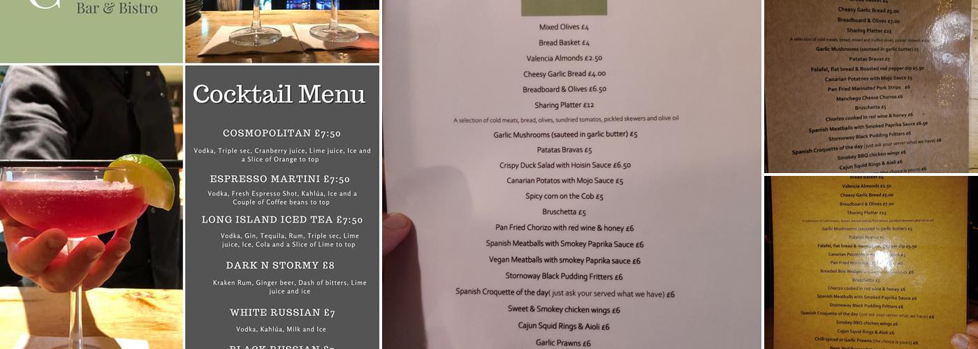 The Crook bar and Bistro Menu