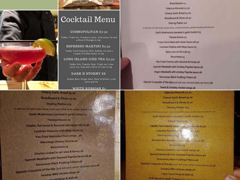 The Crook bar and Bistro Menu