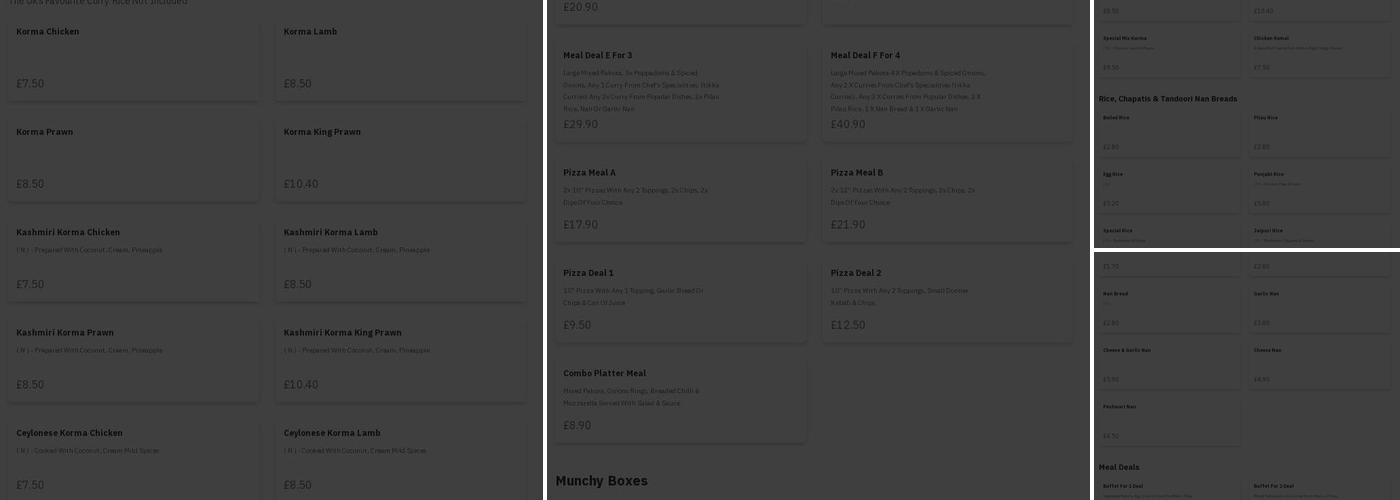 All In One Tandoori Menu