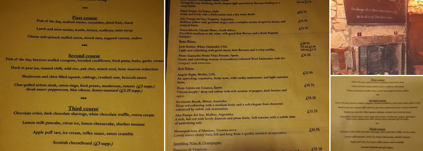 The Brown Bull Menu