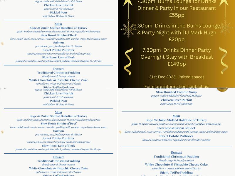 Uplawmoor Hotel Menu