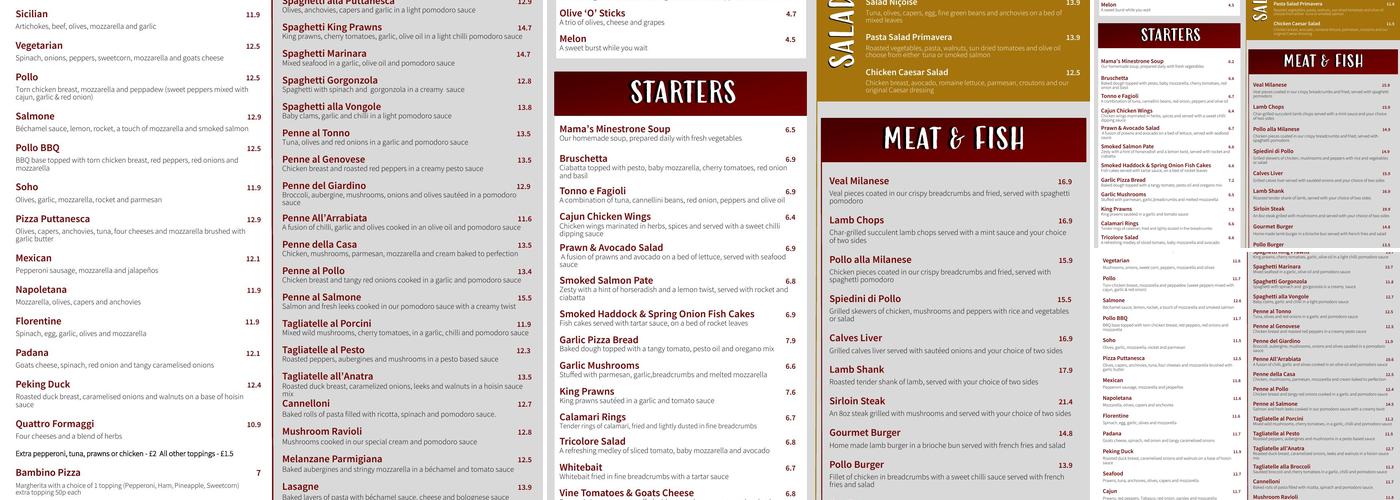 Olivios Menu