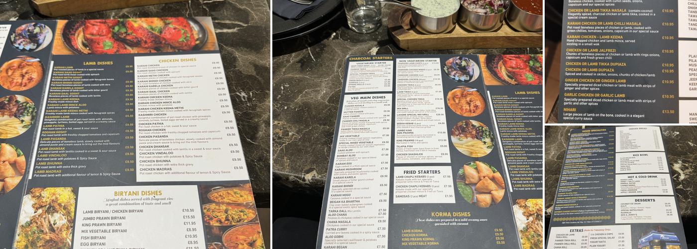 Lahore Restaurant Menu