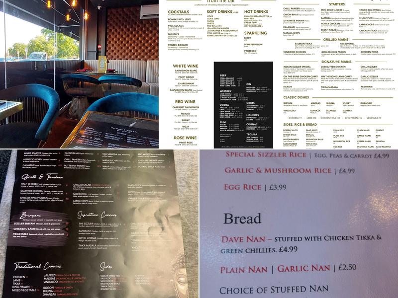 Indian Sizzler Menu