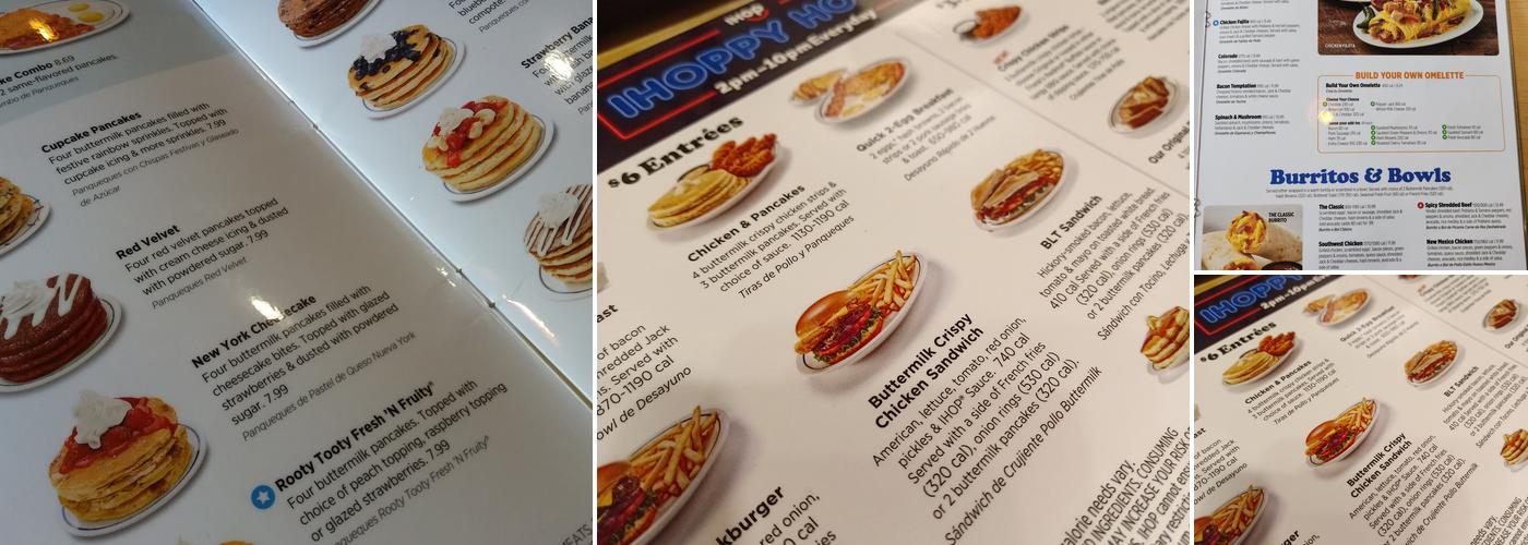 IHOP Menu
