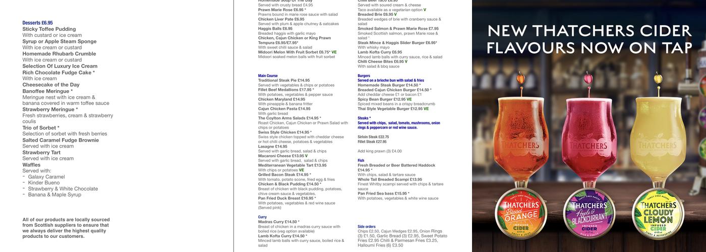 The Coylton Arms Menu