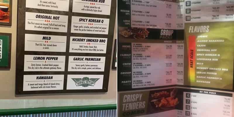 Wingstop Menu