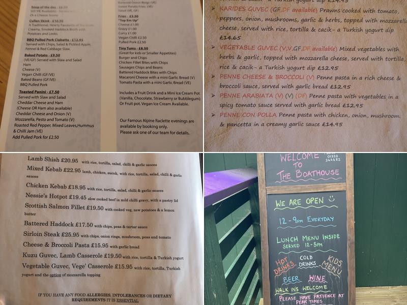 The Boathouse Restaurant Menu