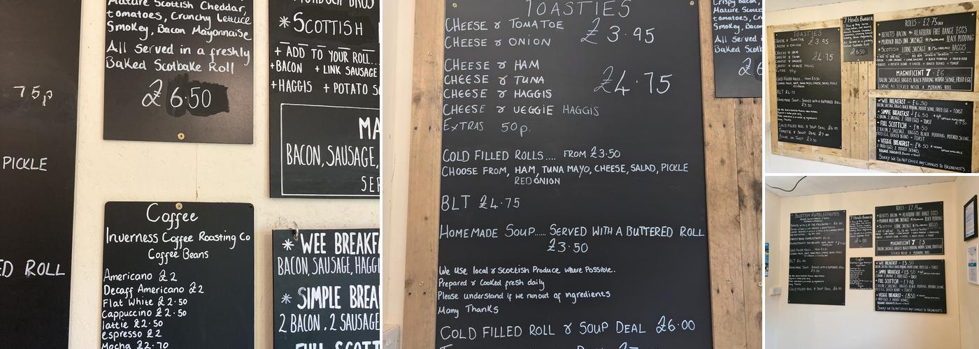 Well of the Seven Heads coffee & takeaway Menu