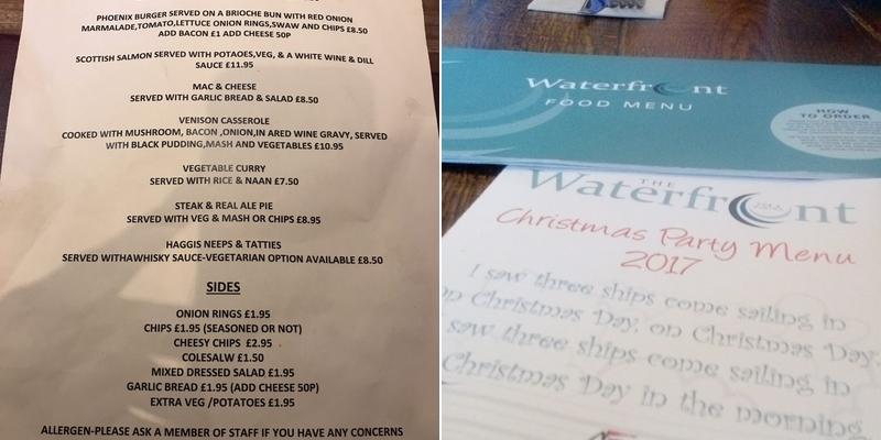 The Phoenix Ale House Menu