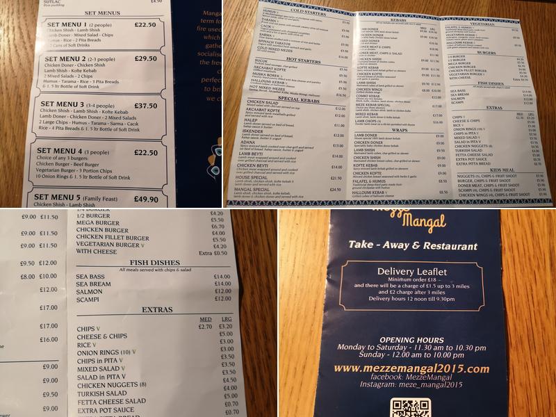 mezze mangal Menu