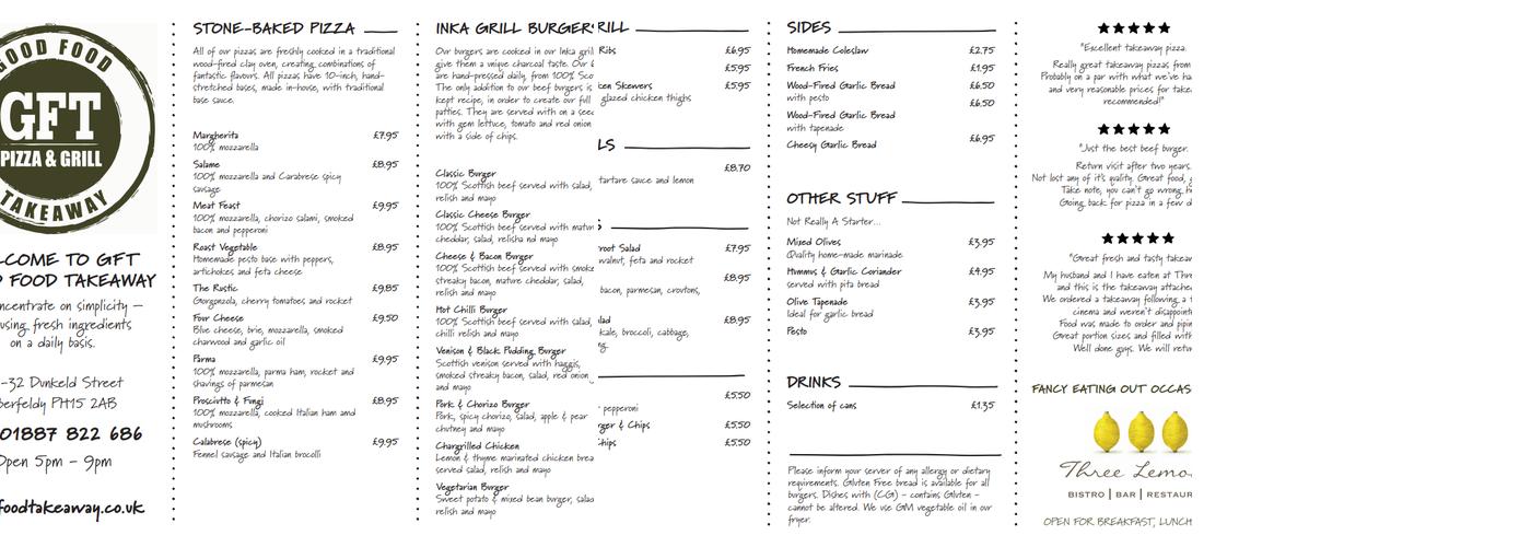 Good Food Takeaway Menu
