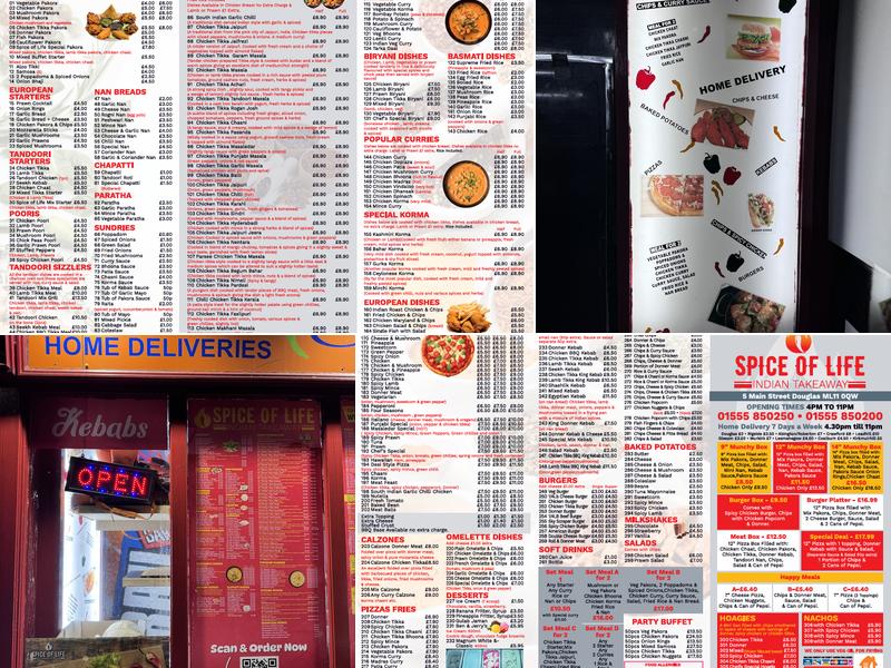 Spice Of Life Douglas Menu