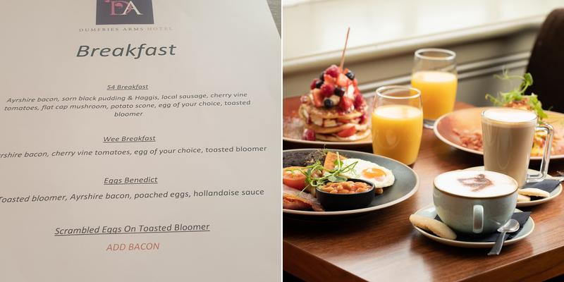 Dumfries Arms Hotel Menu