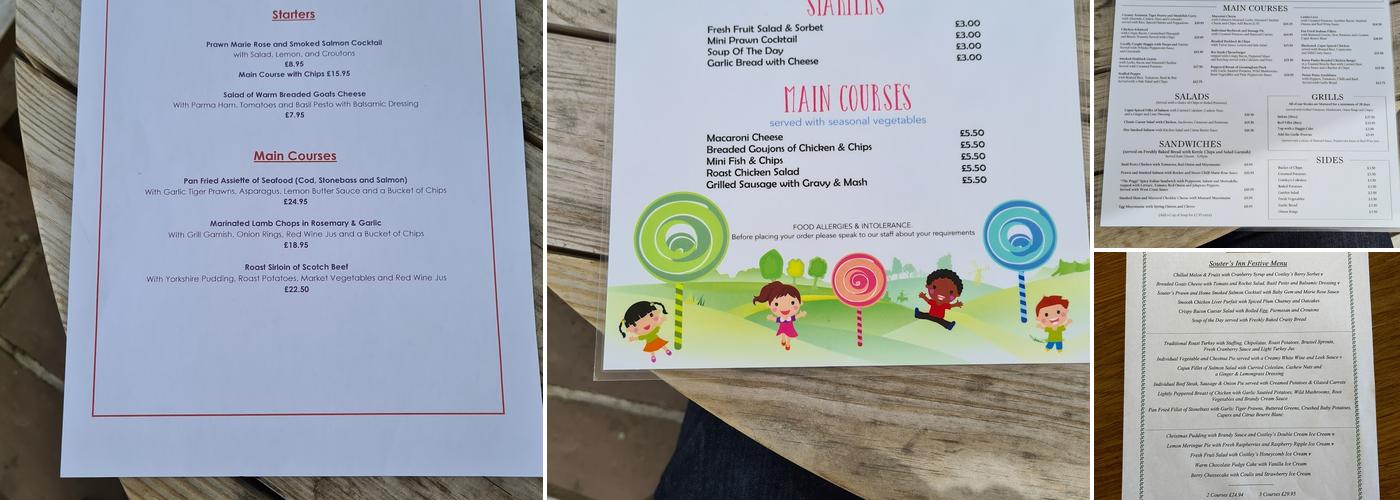 Souters Inn Menu