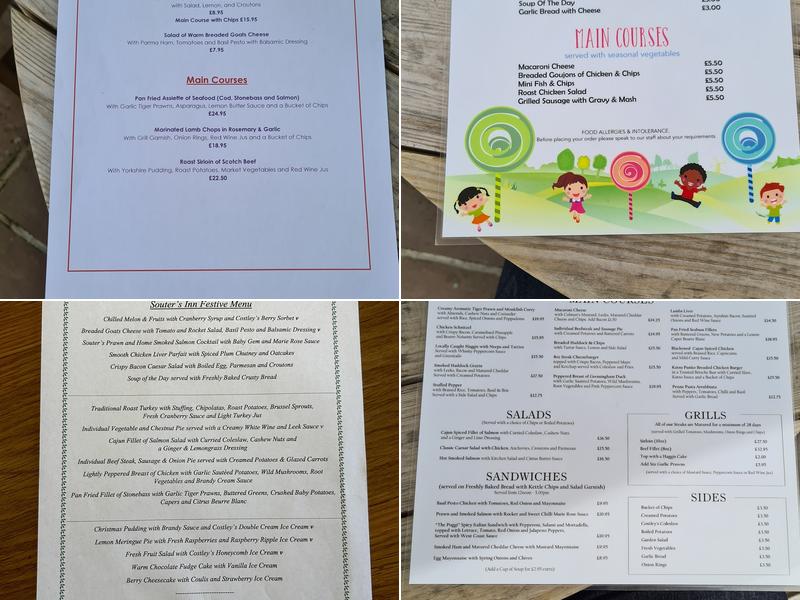 Souters Inn Menu