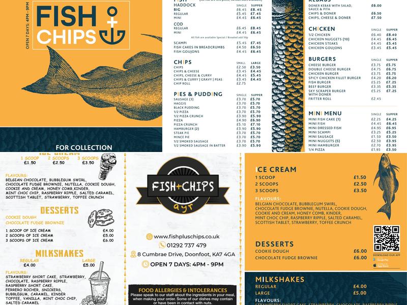 Fish Plus Chips Ayr Menu