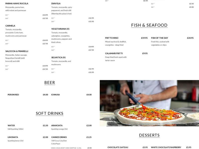 Pizza Di Napoli Menu