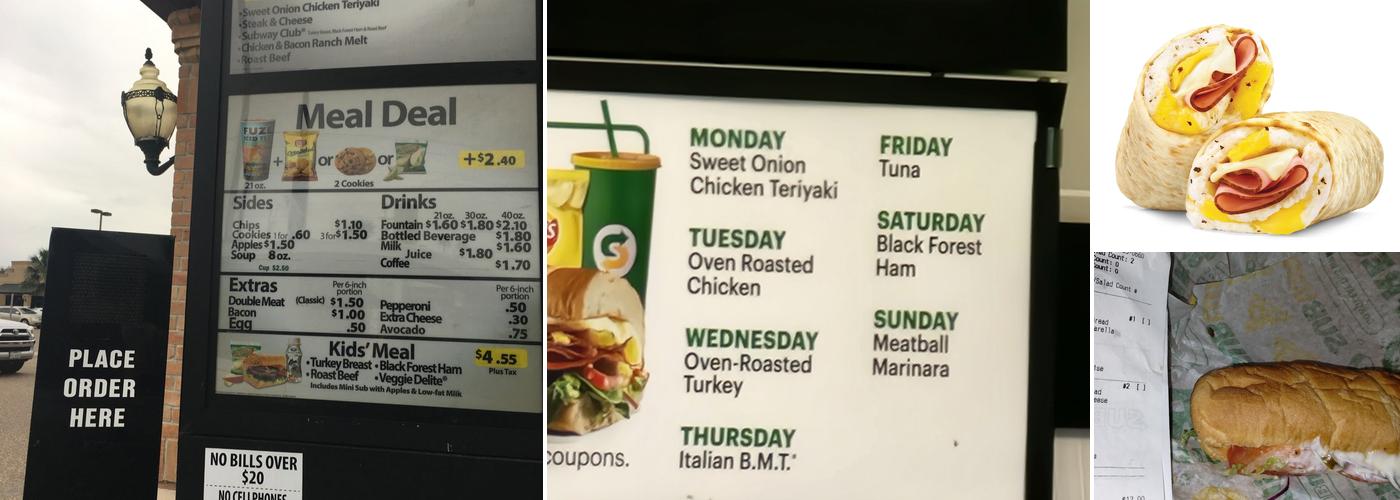 Subway Menu