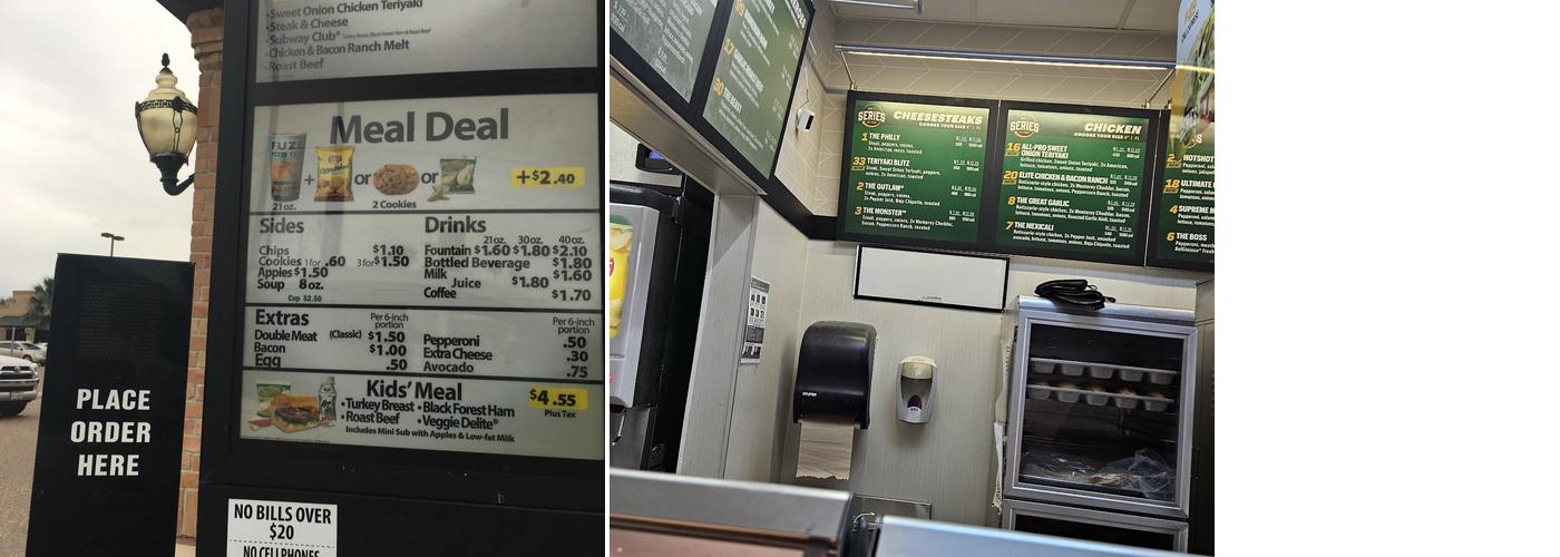 Subway Menu