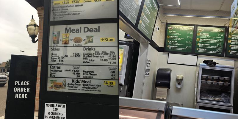 Subway Menu
