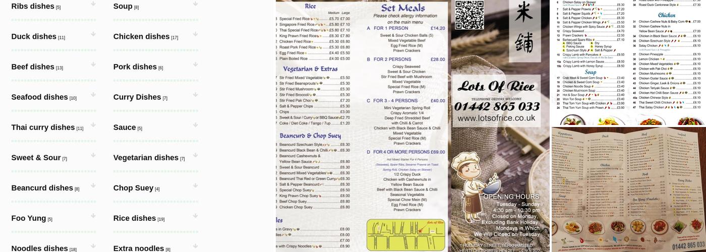 Lots Of Rice Berkhamsted Menu