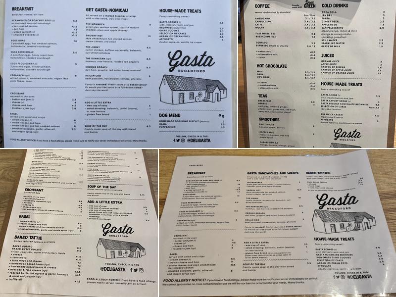 Deli Gasta Menu