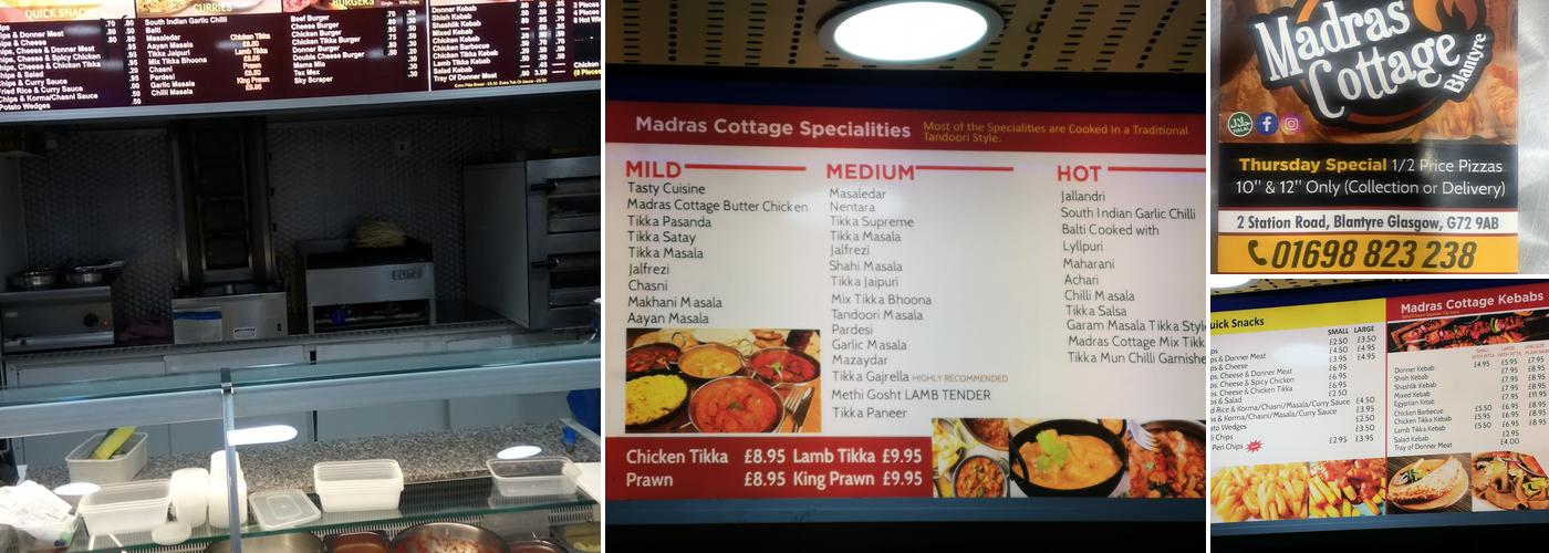 Madras Cottage Menu