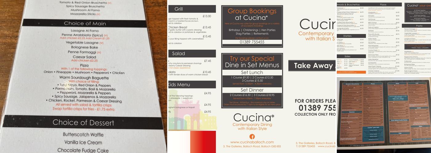 Cucina Menu