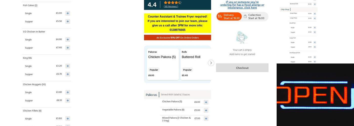 Ernie's Plaice Takeaway Menu