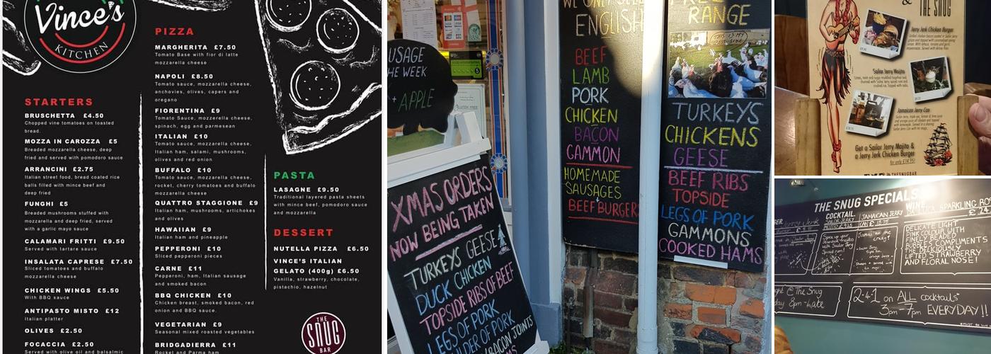 The Snug Bar Ware Menu