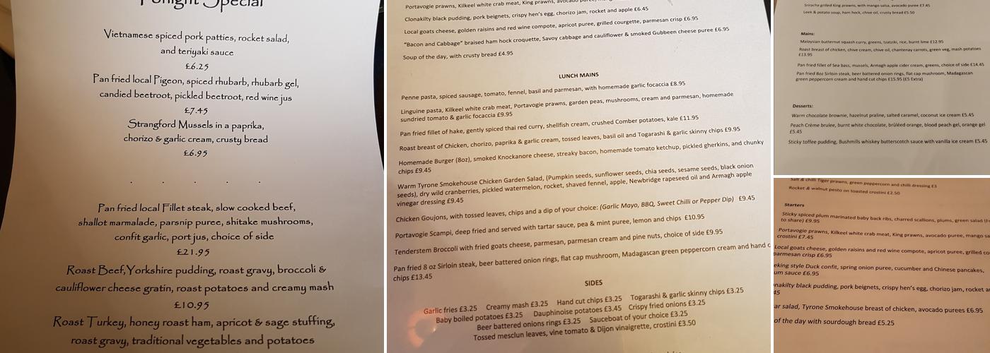 The Blackstone Bar Menu