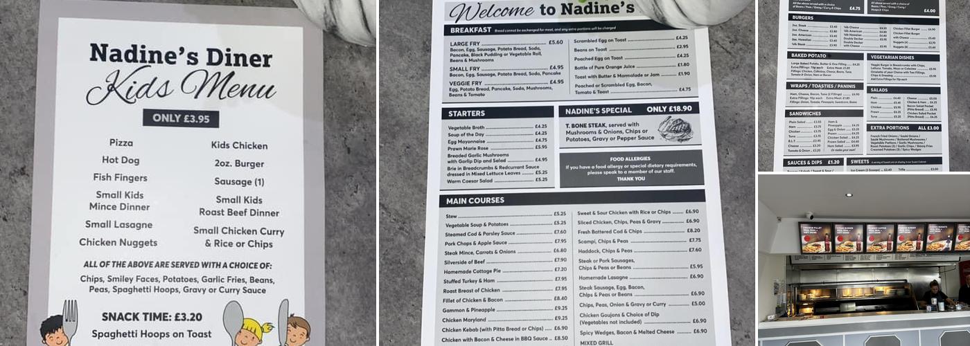 Nadine's Diner Menu