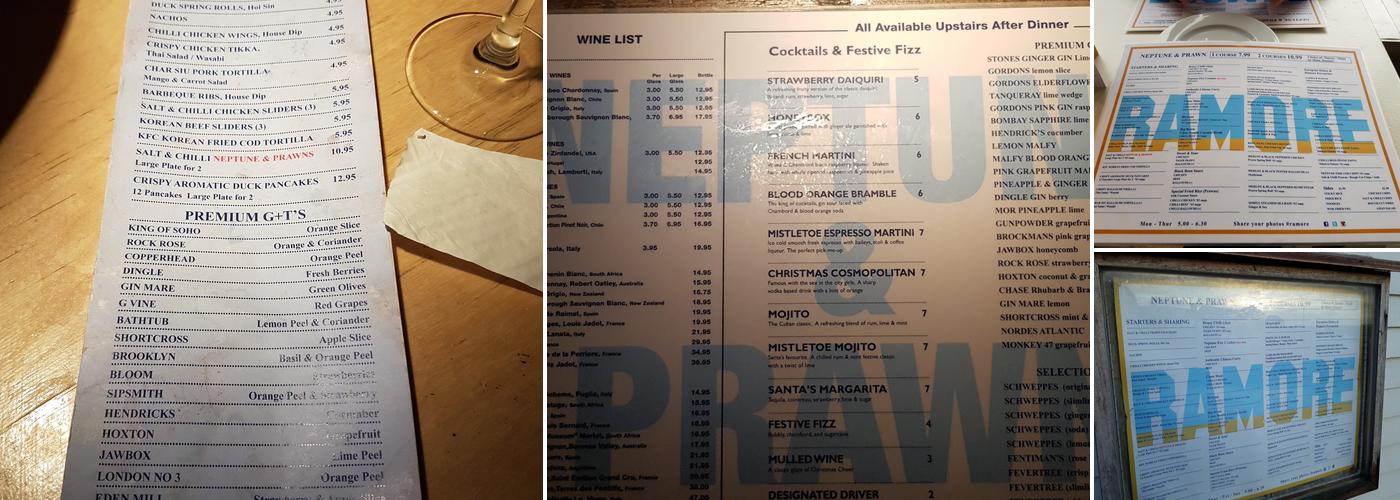 Neptune & Prawn Menu