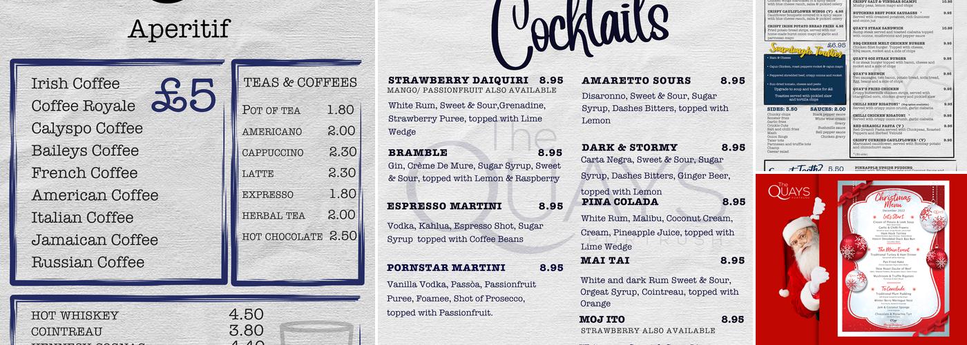 The Quays Bar & Gastropub Menu