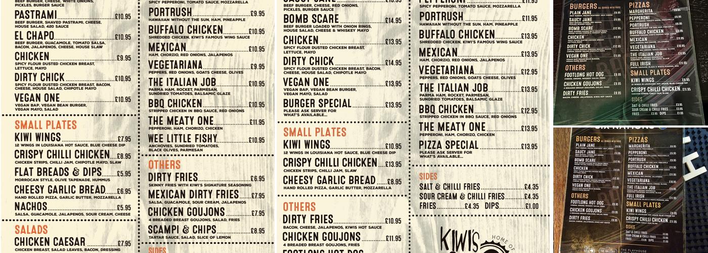 Kiwi's Brew Bar Menu