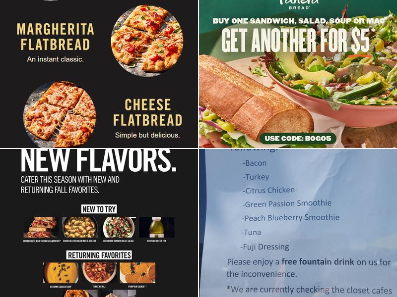 Panera Bread Menu