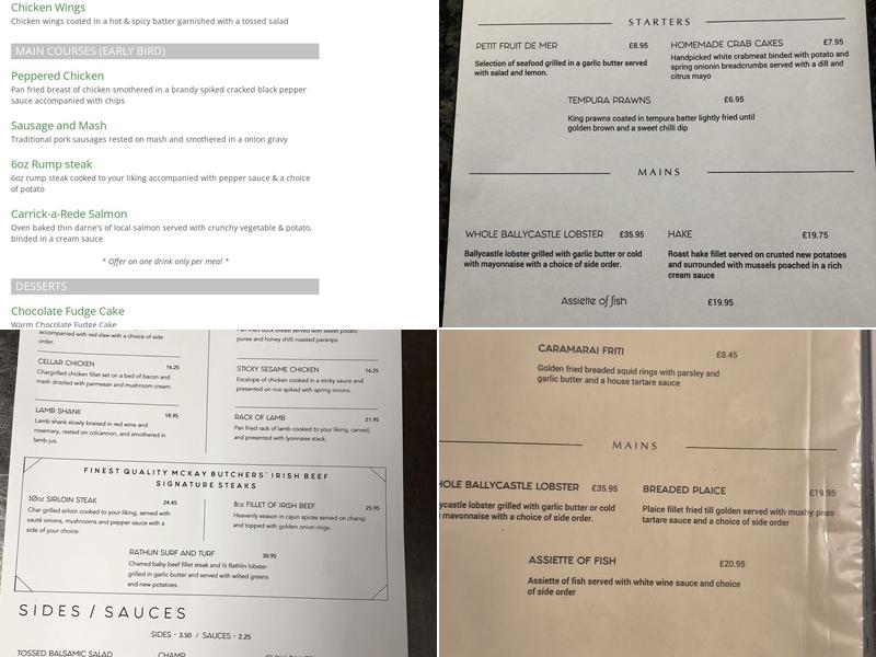 The Cellar Menu
