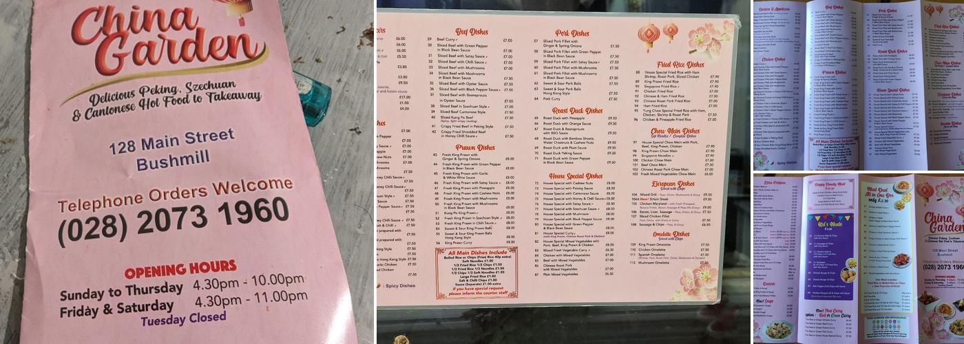 China Garden Menu