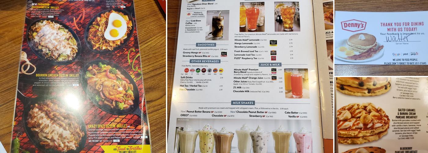 Denny's Restaurant Menu