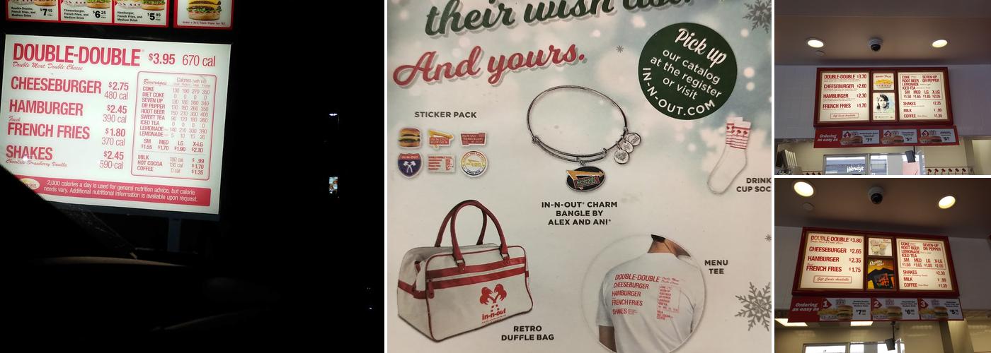 In-N-Out Burger Menu