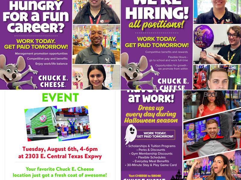 Chuck E. Cheese Menu