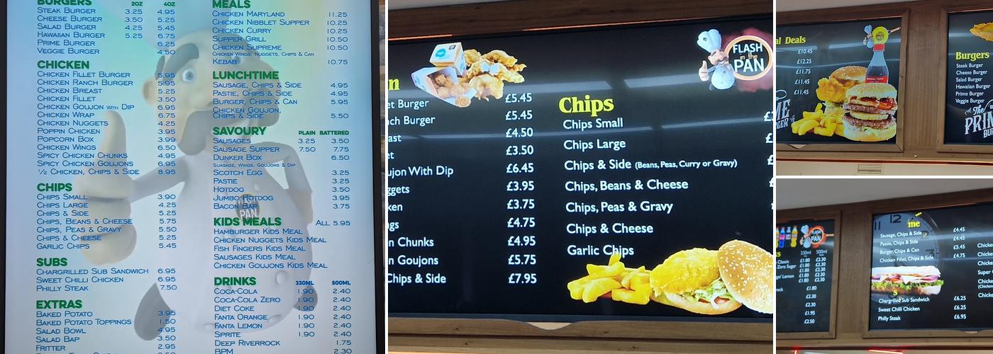 Flash In The Pan Menu