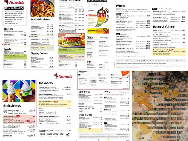 Nando's Chester Menu