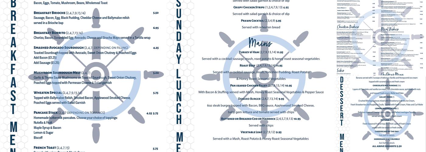 The Galley Take Away & Restaurant Menu