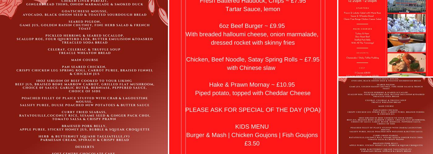 The Harbour Inn Menu