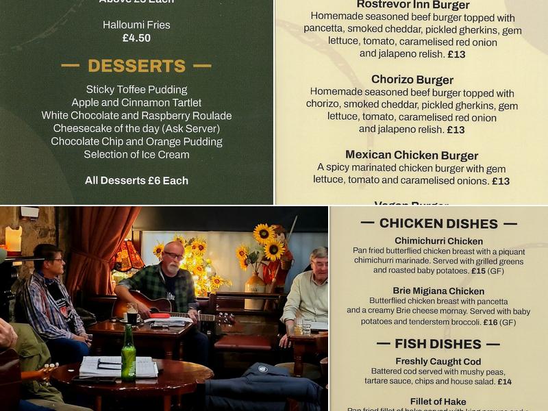 The Rostrevor Inn Menu