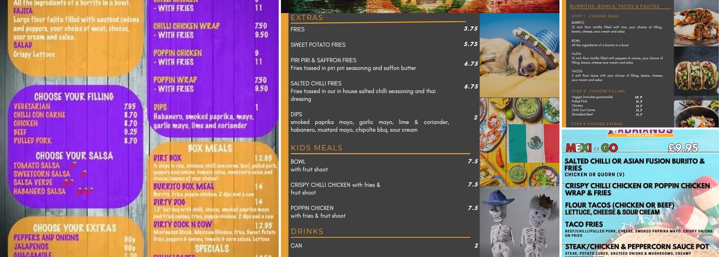 Bebe Adrianos Mexicanos Menu