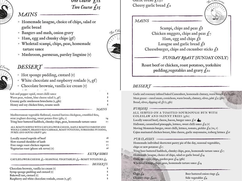 The Old Swan Menu